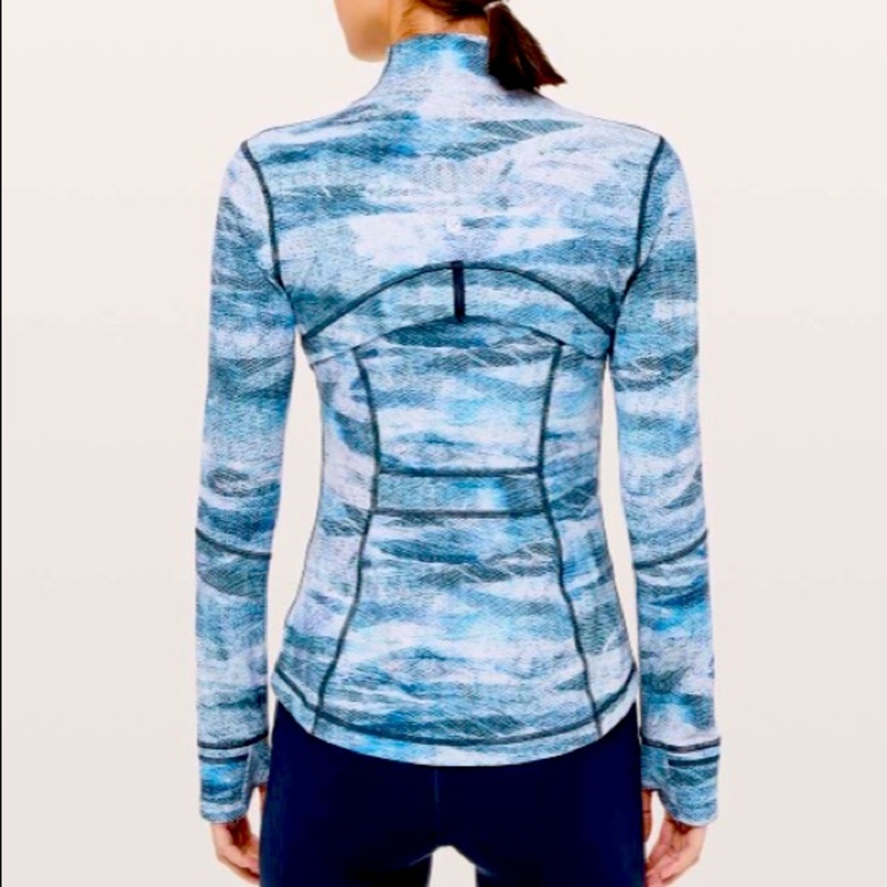 LN!🍒LULULEMON sz 10 DEFINE Jacket MESH SCAPE Navy Blue/White *LUXTREME - Picture 7 of 9
